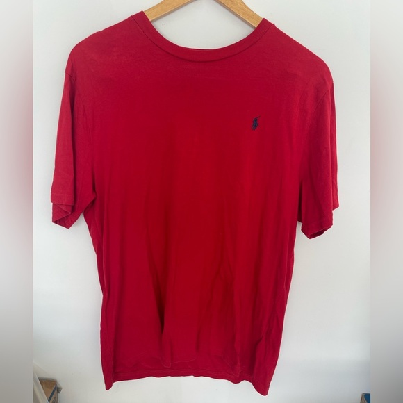Mens Polo Ralph Lauren Crew Neck Custom Slim Fit T-Shirt Red XL - Picture 1 of 4